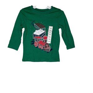 Cat & Jack x 7 Toddler Boys Long Sleeve T-Shirts Holiday Christmas Train 18M